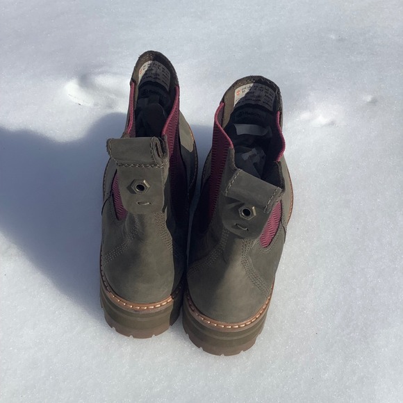 Timberland Women's Waterproof Leather Chelsea Boots Olive Green Size 9.5 - Picture 7 of 8